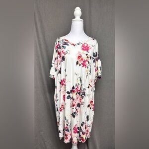1 clique Floral Print V-Neck Dress, Size: 2X, NWOT